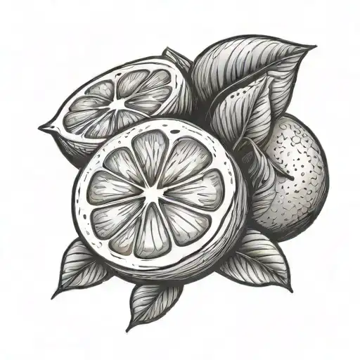 lemon slice tattoo design idea