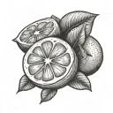 lemon slice tattoo design idea