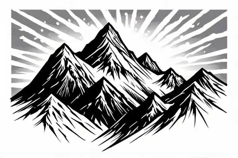 ben nevis mountain peak tattoo design idea