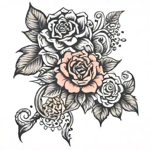 feminine tattoos for friends since 1989 both have birthdays in October boho simple black and white approx 10cm gypsy  tattoo design idea