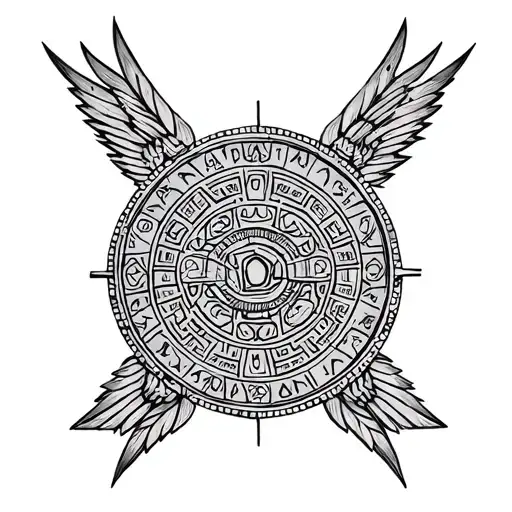 Aztec calendar on chest tattoo tattoo design idea