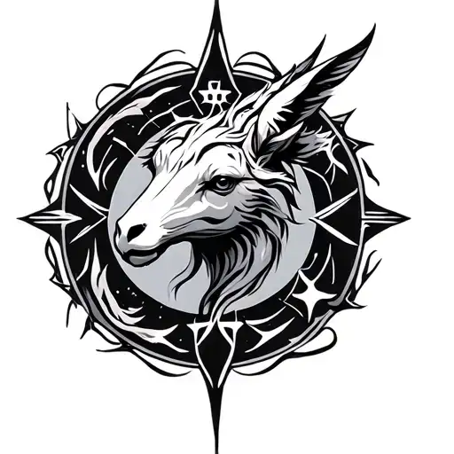 capricon zodiac sign tattoo design idea