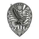 Flag Eagle perched tattoo design idea