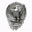 Flag Eagle perched tattoo design idea