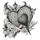 An intricate design featuring two intertwined hearts, symbolizing the unbreakable bond between siblings tattoo design idea