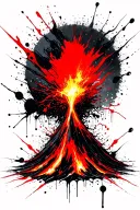 volcano tattoo design idea