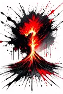 volcano tattoo design idea