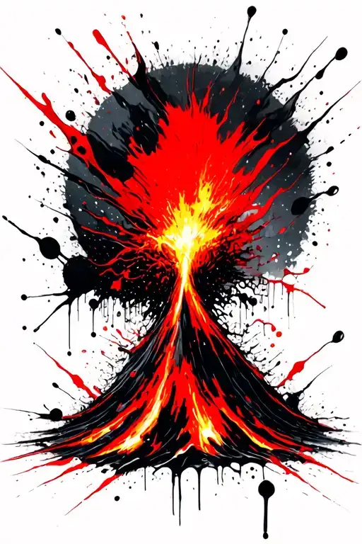 volcano tattoo design idea