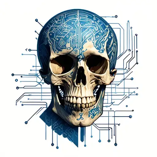 circuits and bones tattoo design idea