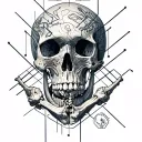 circuits and bones tattoo design idea