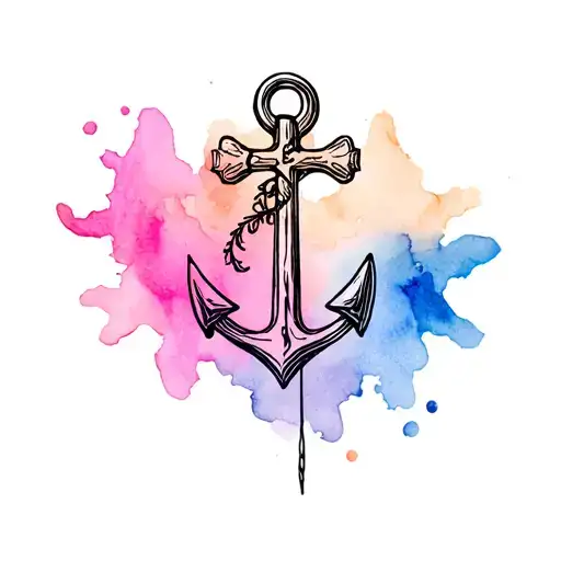 cross anchor  tattoo design idea