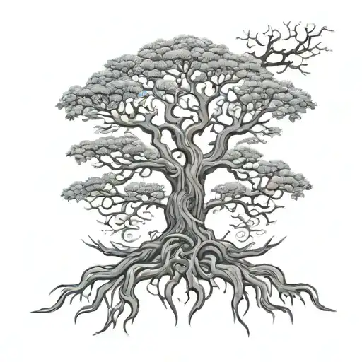 yggdrasil tree jormungundr tattoo design idea