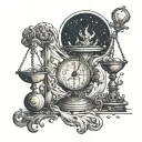 stoicism balance/scale temperance Jesuit tantrum quantum tattoo design idea