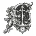 stoicism balance/scale temperance Jesuit tantrum quantum tattoo design idea