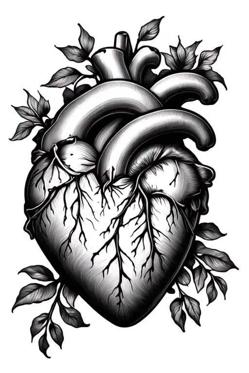 Rosario in the form of a heart tattoo design idea