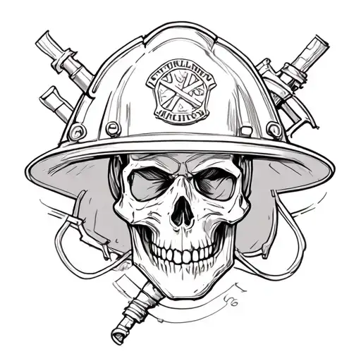 skull and halligan fallen firefighter tattoo design idea