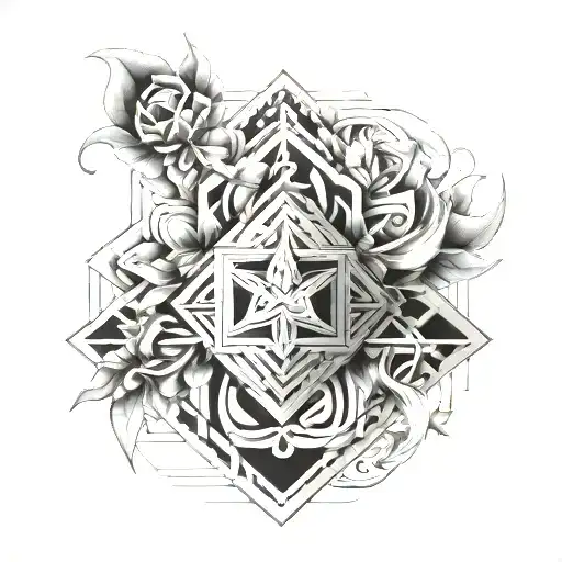 symmetrical Geometric chest tattoo male tattoo design idea