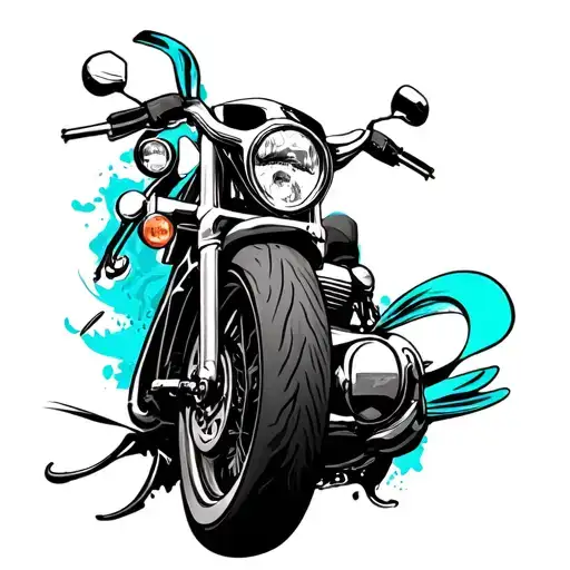 ovarian cancer Neuroendocrine cancer motorcycle tattoo design idea