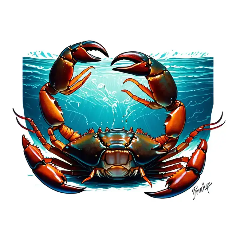 un scorpion killing crab holding tattoo design idea