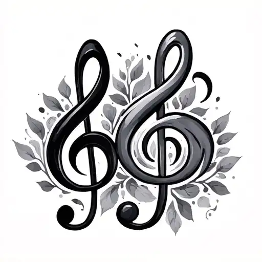 Treble Clef And Bass Clef tattoo design idea