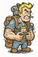 fallout vault boy tattoo design idea
