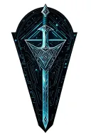 Sword with geometric triangles  tattoo design idea