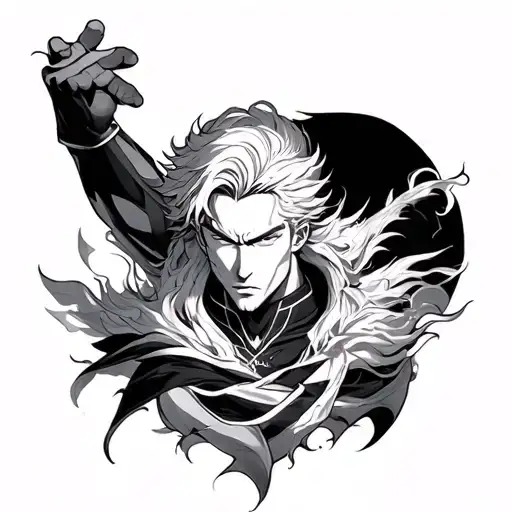 escanor, rengoku, ace all combined tattoo design idea