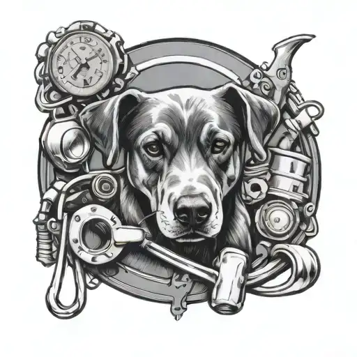 dog and nursing equipment   tattoo design idea