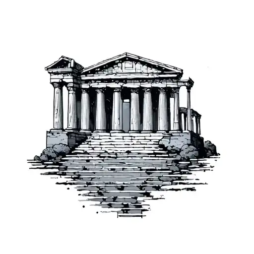 Greek Building tattoo design idea
