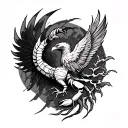 Scorpio ♏️, eagle, Phoenix  neck front tattoo design idea