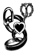 wedding rings with heart shaped lock tattoo design idea