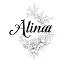 Name Alina Font tattoo design idea