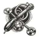 EMS tools like stethoscope tattoo design idea