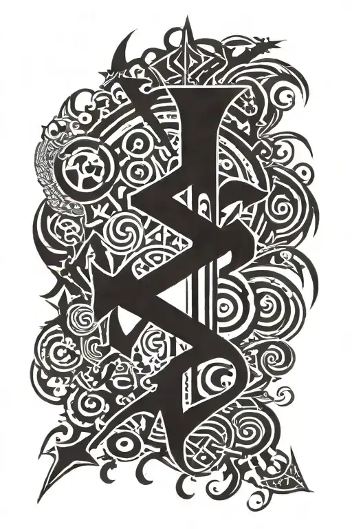 kingdom hearts black out fore arm with the letters H A P P Y floating with naruto symbol and bullets tattoo design idea
