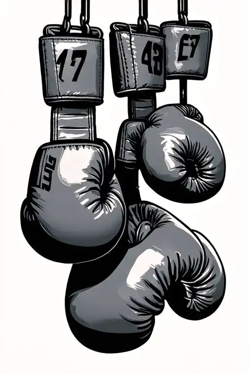 boxing gloves hanging  date of start boxing tattoo design idea