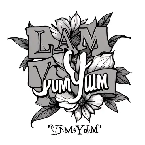 Make a tattoo with the words LAM ❤️ YumYum (LAM philosophy is Long And Muscular) and YumYum is vagina. So make it tattoo design idea