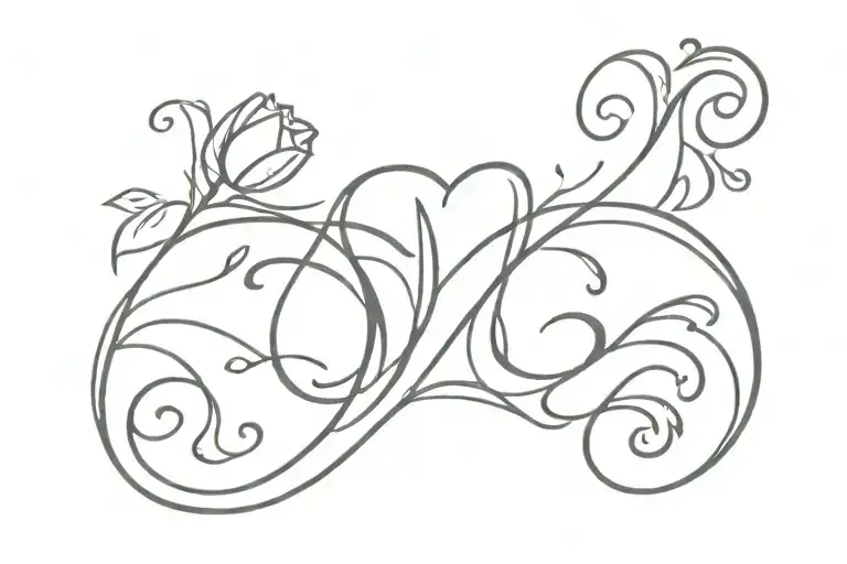 Initial Nayab with heart tattoo design idea