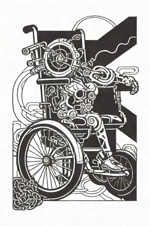 wheelchair strength number 3 tattoo design idea
