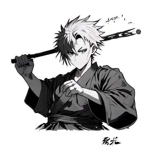 jujutsu kaisen maki zenin tattoo design idea