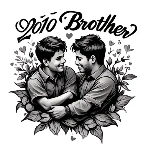 a tattoo for a shirt of brother showing brotherly love and year 2010 tattoo design idea