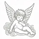 cherub angel tattoo design idea