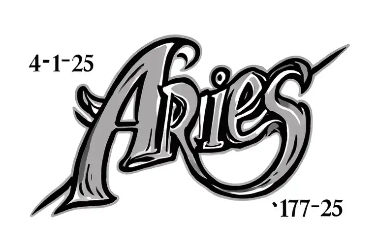 "4-17-25" aries zodiac sign japanese inspired tattoo design idea