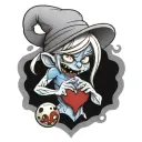 Zombie Smurfette Biting Heart tattoo design idea
