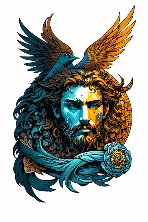 Olympus above Tartarus with Greek themes throughout tattoo design idea