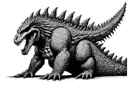 Godzilla memento mori tattoo design idea
