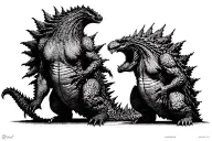 Godzilla memento mori tattoo design idea