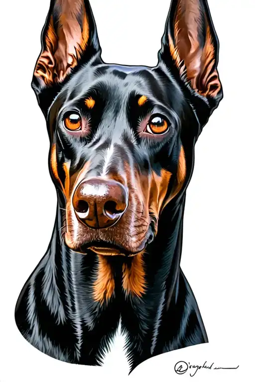 Doberman 3 dog head tattoo design idea