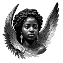 African Angel tattoo design idea