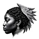African Angel tattoo design idea