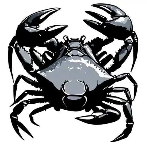 crab holding tattoo design idea